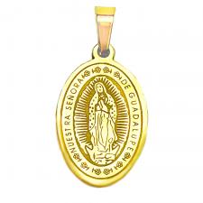 Stainless Steel Gold PVD Guadalupe Virgin Pendant