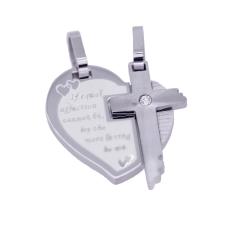 Two Part Cross and Heart Pendant