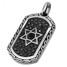 Judaica Dog Tag Pendant with Star of David