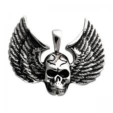 Bikers Skull Angel Wings Pendant