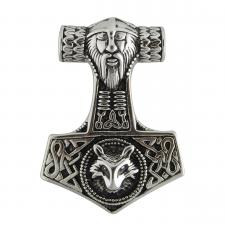 Stainless Steel Medieval Anchor Barbarian with Raccoon face Pendant