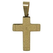 Stainless Steel Gold PVD Padre Prayer Cross Pendant