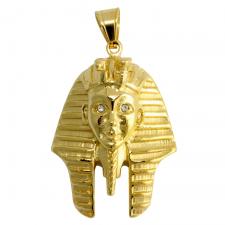 Gold PVD Stainless Steel Jeweled Pharaoh Pendant