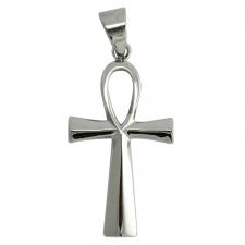 Stainless Steel Silver Ankh Pendant