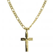 Stainless Steel Gold PVD with Cross Pendant