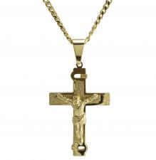 Stainless Steel Gold PVD Cross Necklace