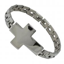 Men's Stainless Steel Large Cross Bracelet