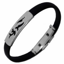 Stainless Steel Bracelet With Rubber
