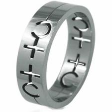Stainless Steel Ring (Female Symbol) - Gay Pride