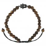 Adjustable Bead Bracelet W/ BLK Hamsa Pave Accent