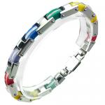 Very Nice Stainless Steel Bracelet With Colors Of the Rainbow Links