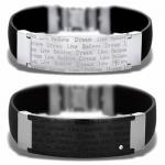 Stainless Steel And Rubber Bracelet With Inscription