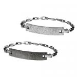 Stainless Steel Bracelet With SandBlast Textured ID Plate