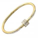 Stainless Steel Gold PVD CZ Bangle