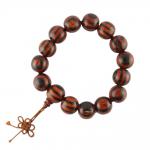 Black and Mahogany Prayer Bracelet w/ 6mm Wooden Beads