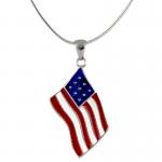 American US Flag Pendant with Fashion Chain