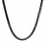  Black PVD Coating Stainless Steel Franco Cuban Link Necklace
