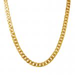 Gold Cuban Curb Link Stainless Steel Necklace