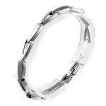 Stainless Steel Bracelet with Oblong Shaped Links