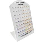 Stainless Steel / Gold Setting Crystal AB Ear Stud Display 36 Pairs