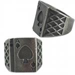 Men's Stainless Steel Ace of Cards Ring