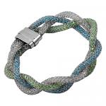 Stainless Steel Mesh 3 Color-Strand Bracelet Bangle with Magnetic Clasp