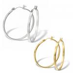 Stainless Steel and Gold PVD Hoop Earrings