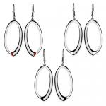 Oval Stainless Steel Earrings With Optional Enamel Accent