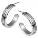 Stainless Steel Earrings With Corrugated Design