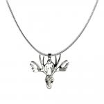 Fashion Necklace with Jeweled Moose Head Charm
