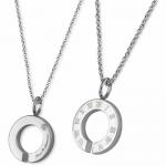 Circular Stainless Steel Pendant With Engraved Roman Numeral 