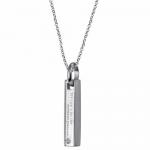 Silver PVD Coated Stainless Steel Pendant With Inscription