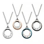 Circular Stainless Steel Pendant With Etched Roman Numerals