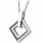 Stainless Steel Diamond Shaped Pendant With Colored PVD