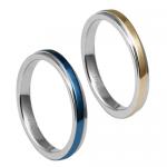 Stainless Steel Ring With Striped PVD Center