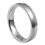 Tungsten Ring With Silver PVD Overlay And Diamond Cut Edge
