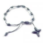 Grey Thread Rosary Adjustable Bracelet