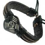 Ying Yang Leather Bracelet