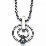 Stainless Steel Chain w/ Double Captive Rings on Pendant
