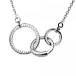 Stainless Steel Necklace With Three Conjoined Rings