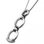 Stainless Steel Necklace with Vertical three Ring Pendant