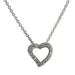 Stainless Steel CZ Heart Necklace
