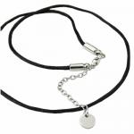Cotton Cord Necklace With Stainless Steel Closure And Extesion Chain