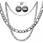 Cuban Figaro Chain in Stainless Steel