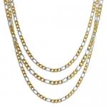Two-Tone Stainless Steel Figaro Chain
