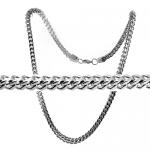 Franco Cuban Stainless Steel Chain and Bracelet Set
