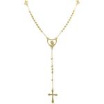 Stainless Steel Gold PVD Mary Heart Rosary