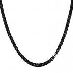 Stainless Steel Black PVD Rounded Box Link Necklace 3mm