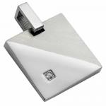 Stainless Steel Square shaped pendant with a CZ  
