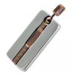 Gorgeous Rectangular Coffee PVD And Stainless Steel Pendant With EKG Laser Design